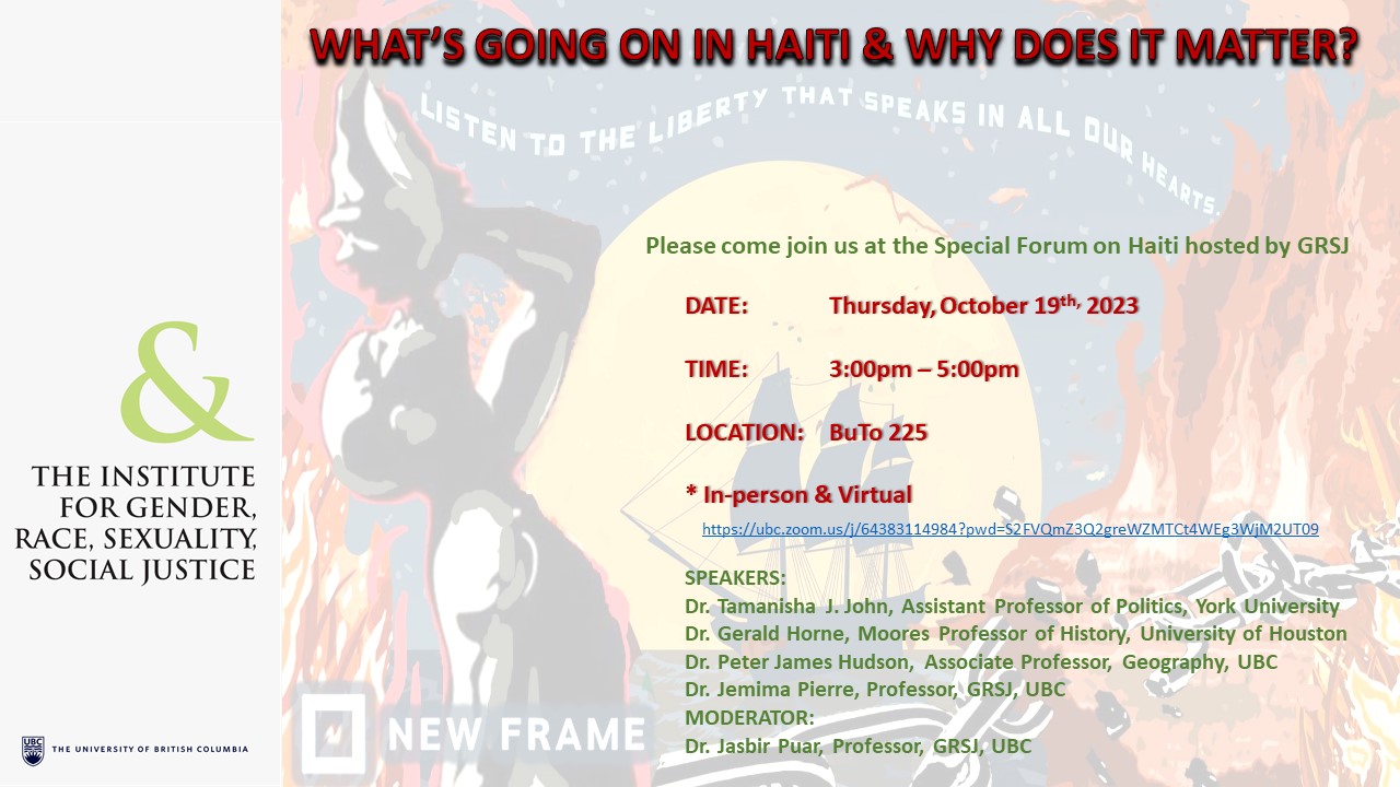 Whats Going On In Haiti And Why Does It Matter Institute For Gender Race Sexuality And